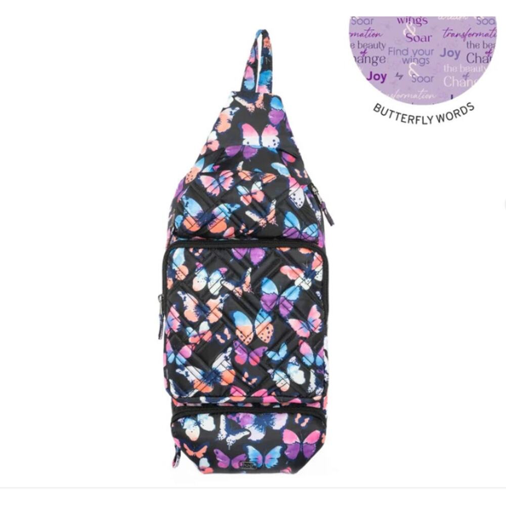 Lug Hovercraft Sling Bag Watercolor Butterflies Travel Adventure lightweight